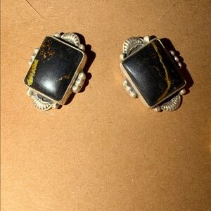 Sterling Silver and Black Jack Earrings